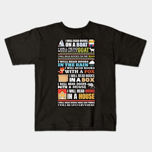 I Will Read Books On a Boat Reading for Readers Kids T-Shirt